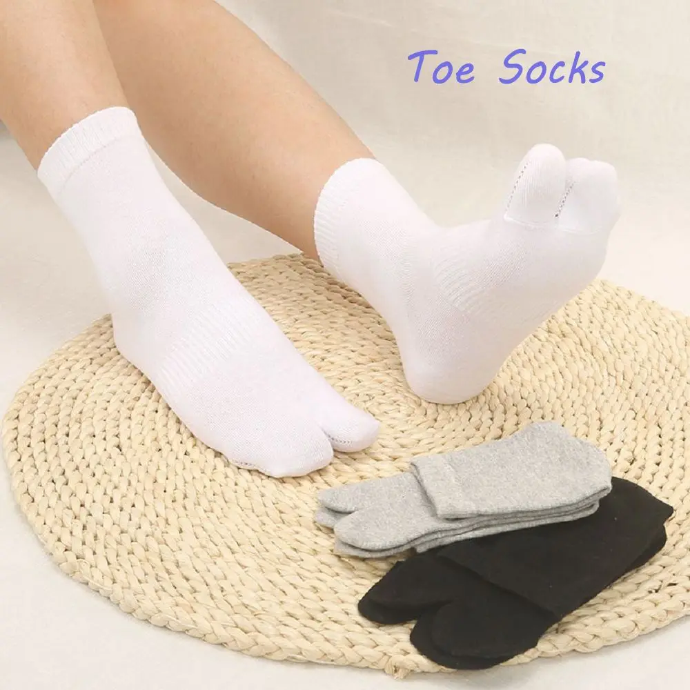 Practical 1 Pair Men Sandal Cotton Unisex Split Toe Socks Two Fingers Socks Flip Flop Hosiery