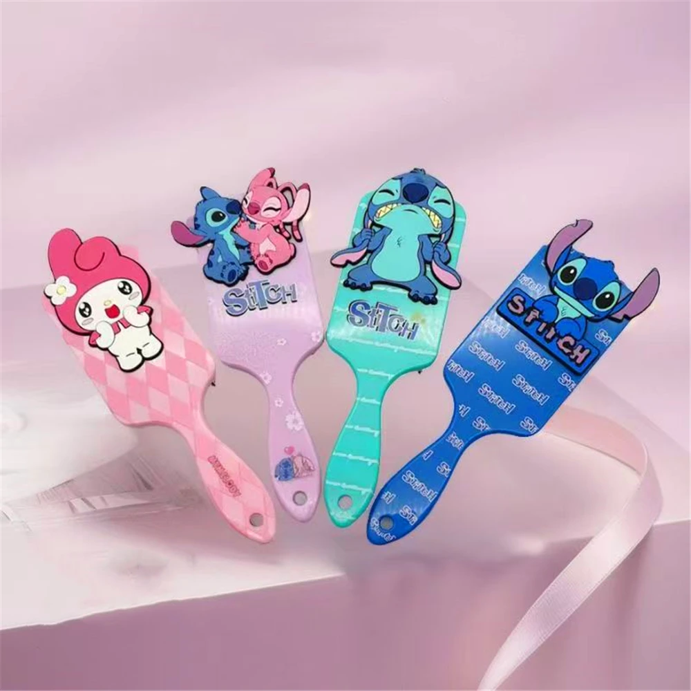 Disney Stitch Air Cushion Combs melody princess Stone Cartoon Anime Figures Comb Hair Brush Hairdressing Kids Christmas Gift