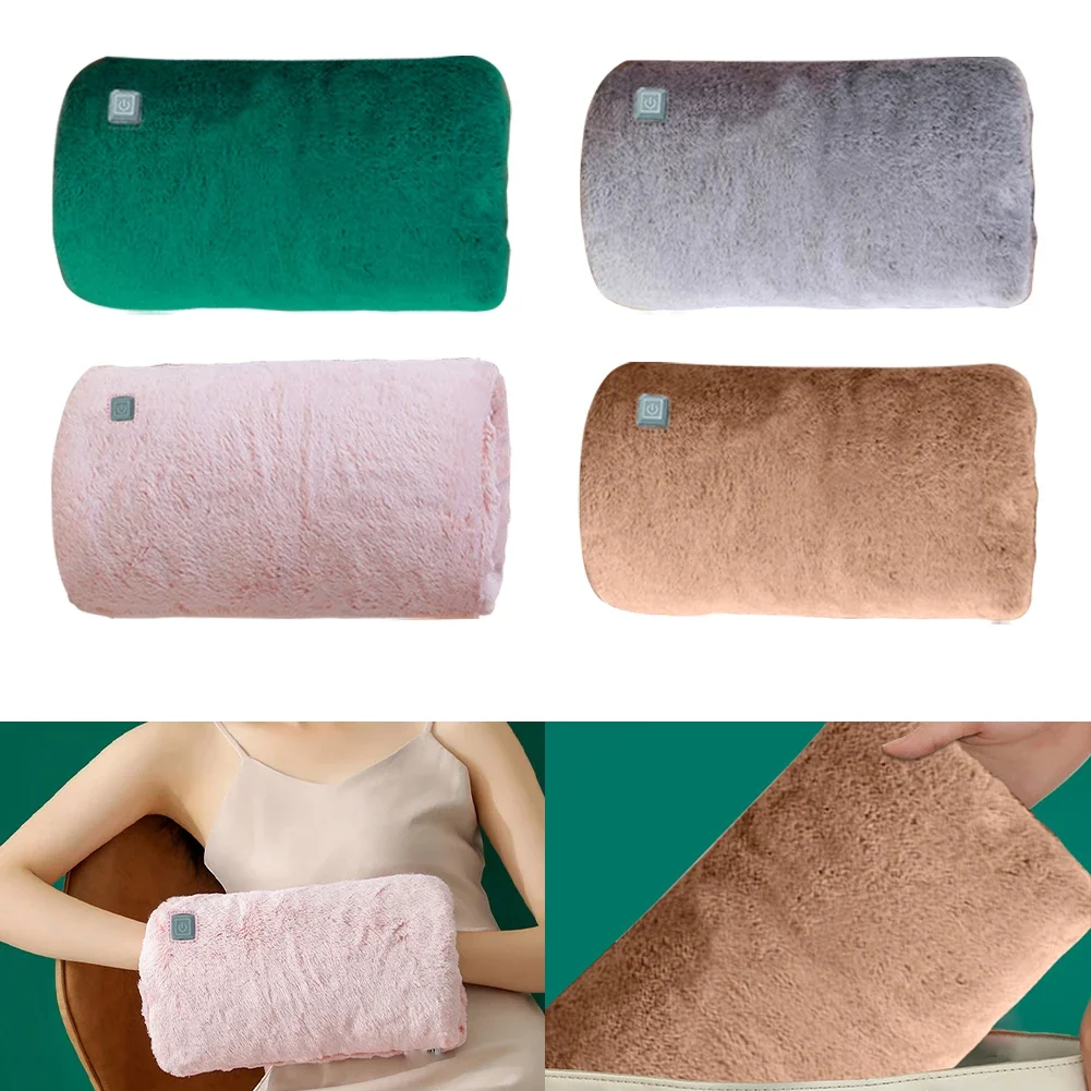 Electric Heated Hand Warmers With Buit-In Heating Pads Household Travel Winter Safe Hand Warmer Pads Flannel Warming Hand Pillow