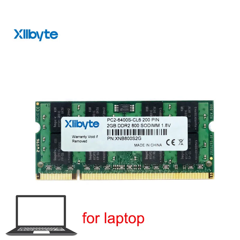 ذاكرة Xllbyte الجديدة المختومة SODIMM DDR2 2GB لأجهزة الكمبيوتر المحمول RAM 533 ميجا هرتز (PC2-4200)/667 ميجا هرتز (PC2-5300)/800 ميجا هرتز (PC2-6400)، توافق عالي