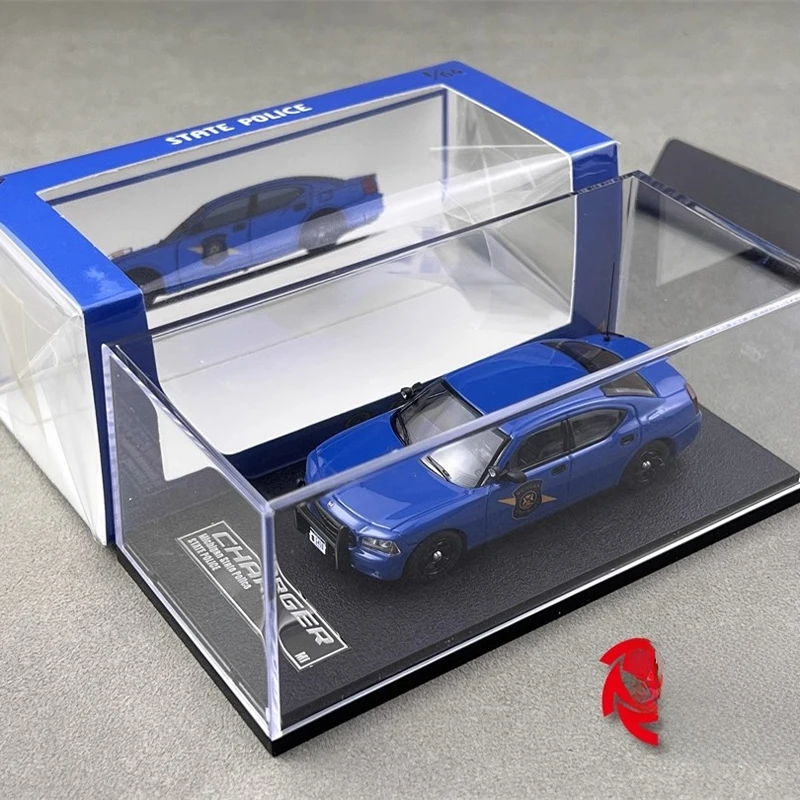 رولين 1/64 دودج تشارجر 2008 ولاية ميشيغان الشرطة سبيكة سيارة نموذج غرفة زخرفة نماذج محاكاة تحصيل سيارات الصبي هدية #2