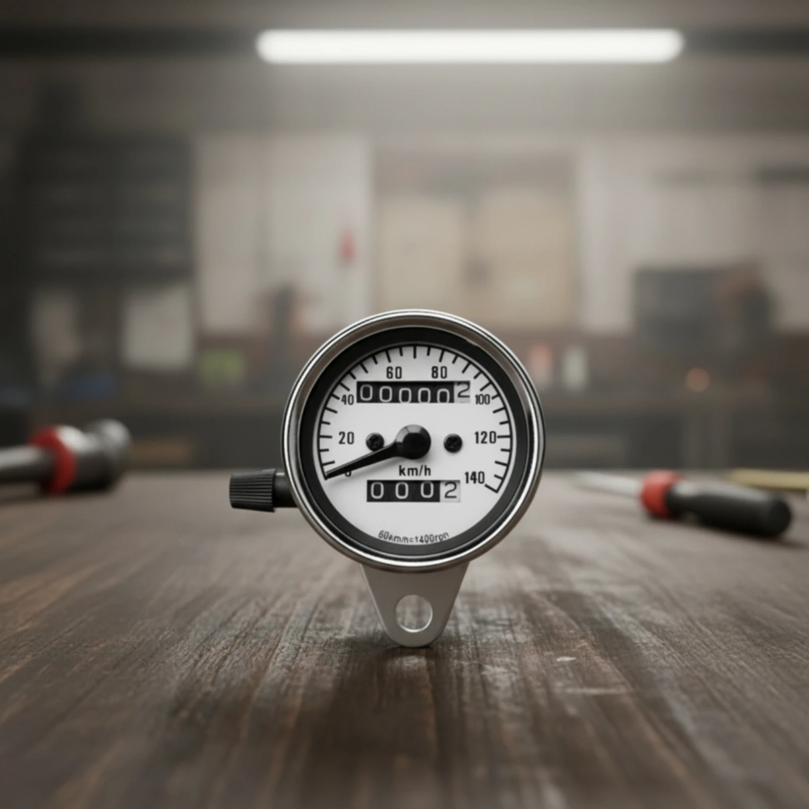 Motorcycle Speedometer with Odometer Resettable Analog Motorcycle Speedometer Easy-to-Read Anti-Glare for Custom Bike Builders