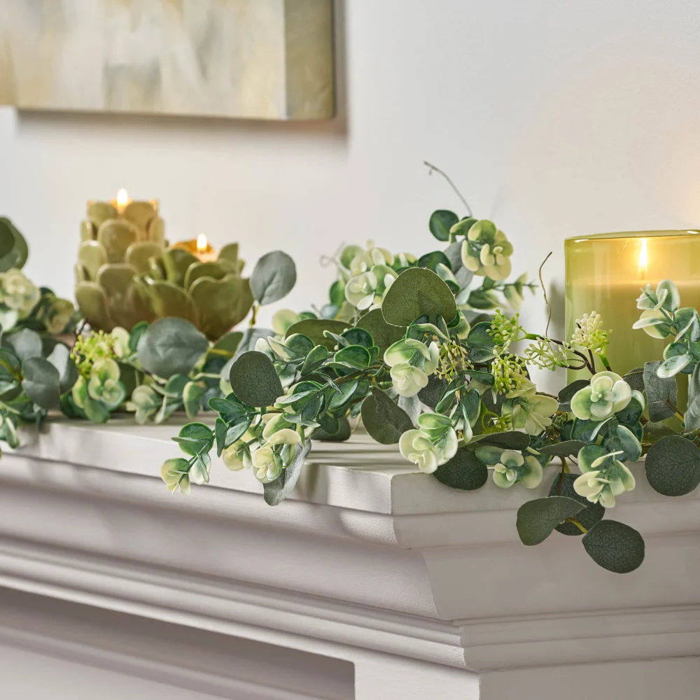 

5" LEAVES GARLAND, Charming Handcrafted Floral Crowns: Elegant & Natural Beauty Accessories Featuring Vibrant