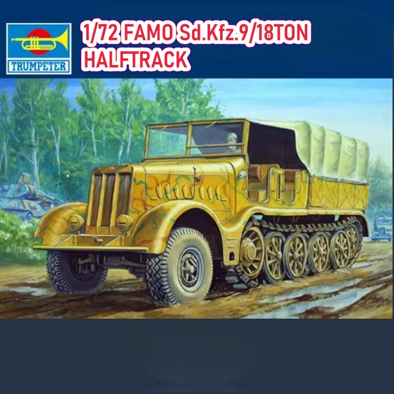 

TRUMPETER 1/72 Немецкая модель головоломки FAMO Sd.Kfz.9/18 TON Halftrack раннего типа в сборе