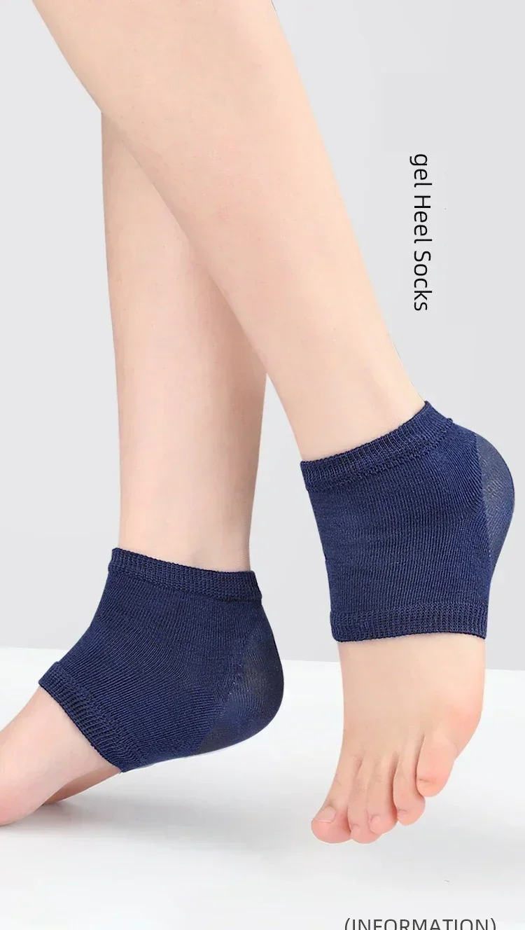 1 Paar Gel-Fersenabdeckungen, Fersenpolster, Fersenmuscheln, Kissen, Fußpflege, Reparatur der Haut, feuchtigkeitsspendend, Anti-Trocken-Riss, halbe Yard-Socken – Detail 1