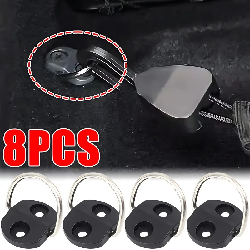 Rede de carga tipo d, 8/4 peças, gancho de chão, porta-malas traseiro, rede de chão de carga, gancho de amarração, anel de suspensão, kit de fixação de rede de tela plana