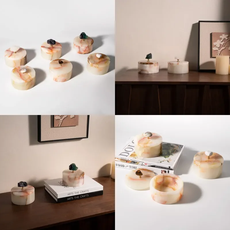 for  Home Interior Tabletop Ornament Bedroom Luxury  Shop Jewelry Marble Storage