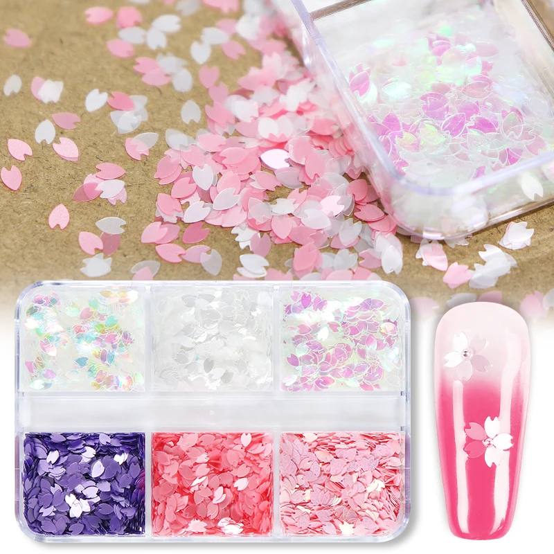 Pink Sakura Sequins Glitter For Epoxy Resin Filling Cherry Blossoms Petal Paillette Resin Mold Filler DIY Nail Art Decorations