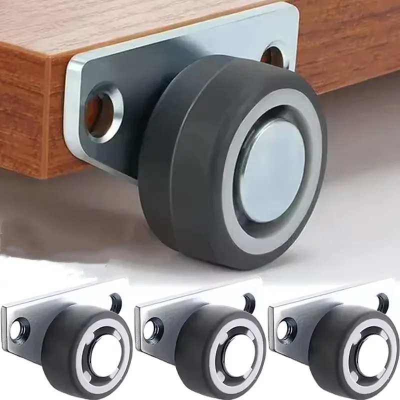 8/1 Stück Mini-Seitenmontage-Lenkrollen, geräuschlose Gummi-Möbelrollen, Richtungsrollen für Trolleys, Schubladen, Küchenschränke