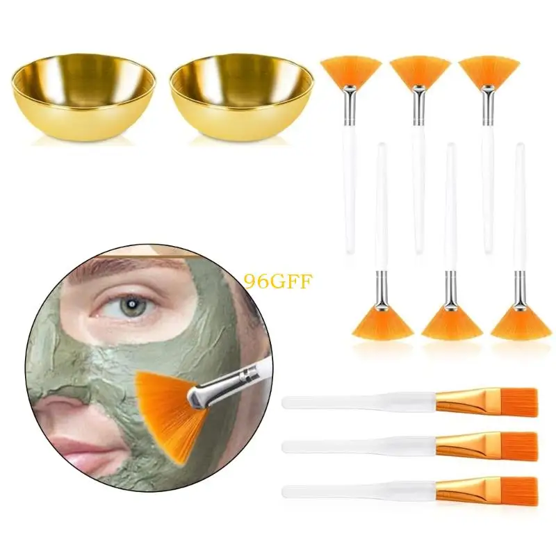 96gf 18pcs مستلزمات تجميل للوجه للوجه تعيين 6 أوعية الوجه الذهب