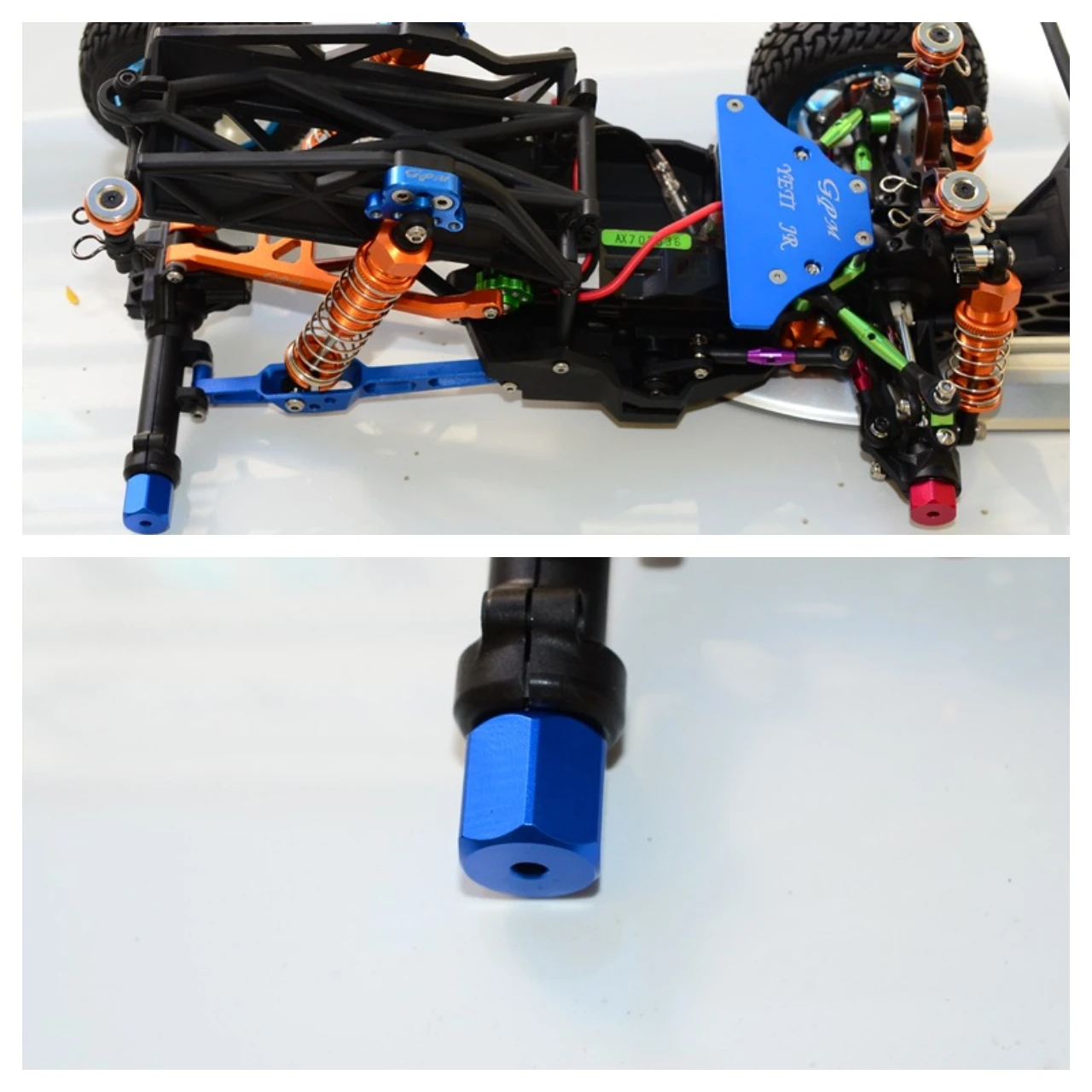 

Алюминиевые шестигранные адаптеры GPM F&R для осевого 1/18 Yeti JR Score Trophy Truck AX90052