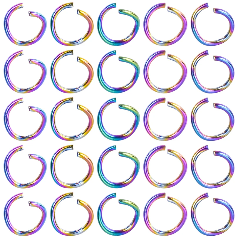 100 stuks roestvrijstalen ringetjes regenboog sieraden bevindingen 3-10 mm splitringen connectoren voor sieraden maken benodigdheden groothandel