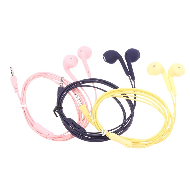 Universal 3.5mm Stereo In-Ear Frosting Headphones Sport Music Earbud Wired Headset Earphones With Mic For Xiaomi Huawei Samsung