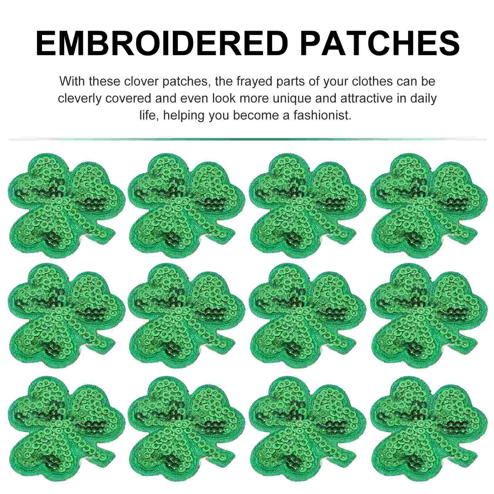 St Patricks Day Embellishment Adhesive Patch Holiday Decor Clothes Patches Miss Sequin