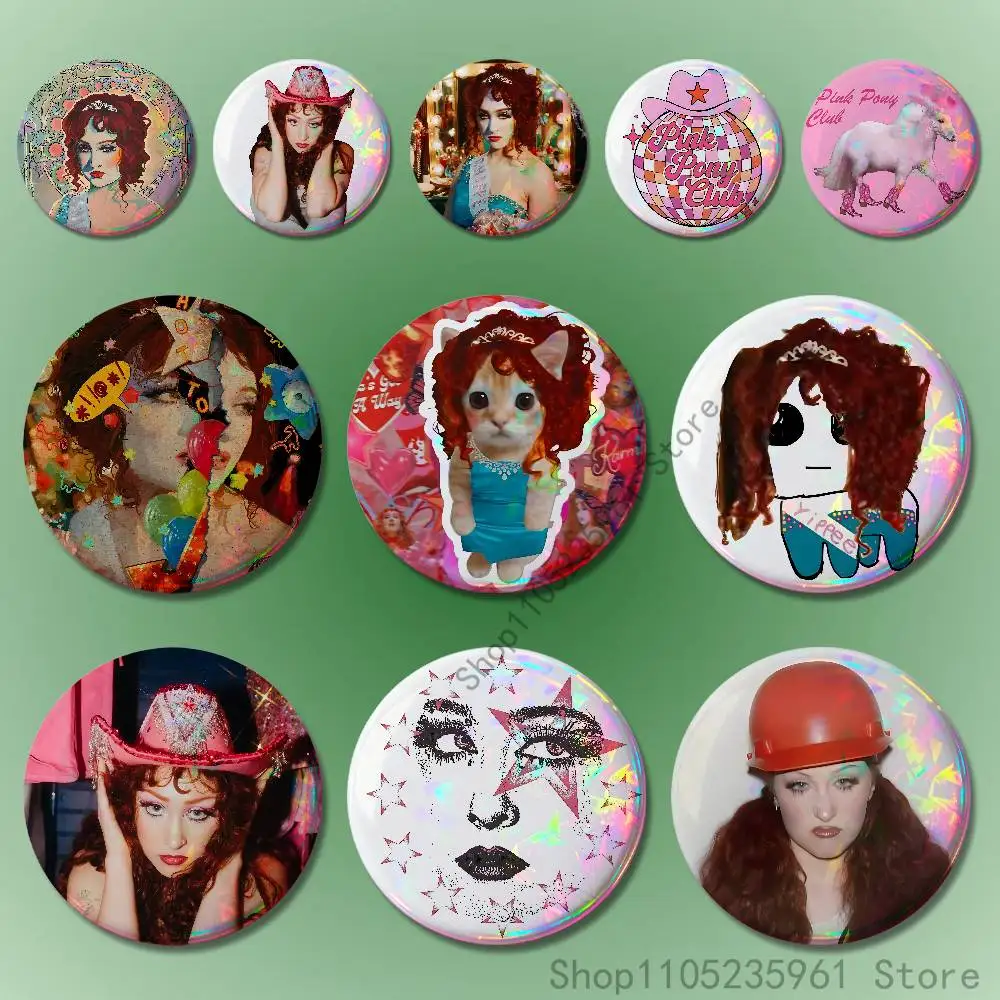 

C-Chappell R-Roan Pin Tinplate Round Brooch Cosplay Nijigen Otaku Culture Badges 58mm 44mm 32mm 75mm 25mm