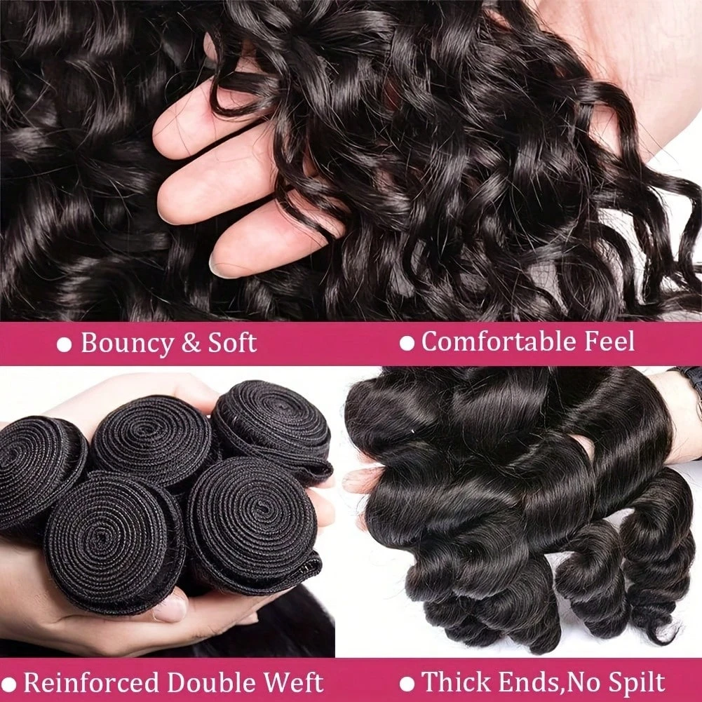 12A หลวม Deep WAVE มนุษย์ผม 2 3 4 5 Pcs ดิบผมรวมกลุ่ม 100% Unprocessed Virgin Hair Extensions หลวม WAVE