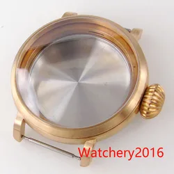 46mm Brushed CUSN8 Real Solid Bronze Case Sapphire Glass Luxury Watch Case Fit NH35 NH36 NH34 Automatic movement