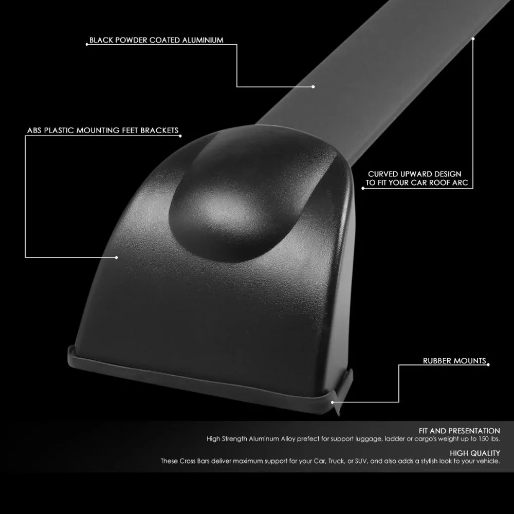 Universal Aluminum Car Roof Rack Cross Bars for Mazda CX-7 2007-2012, Black