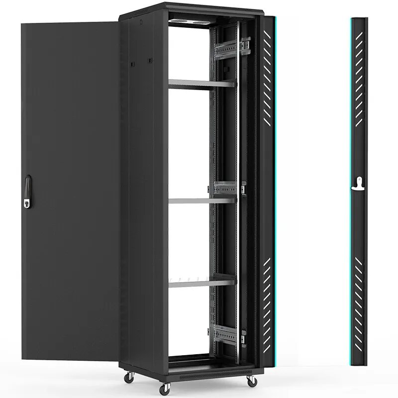 Armoire réseau 4u 6u 9u 12u 21u 24u 42u 47u, 19 pouces, montage en rack, porte avant en verre, support de serveur, centre de données