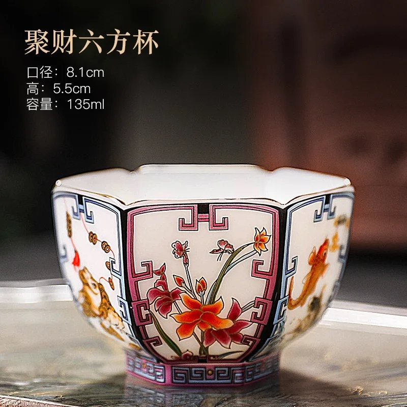 

Jucui Master Personal Men and Women Six-Sided Ceramic Kung Fu Tea Single Cup Gift