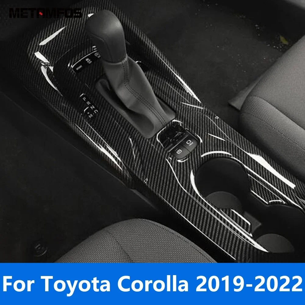 

Car Accessories For Toyota Corolla 2019 2020 2021 2022 Carbon Fiber Interior Console Gear Shift Box Cover Trim Water Cup Holder