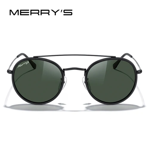 Imagen 2 del producto MERRYS DESIGN gafas de sol polarizadas redondas clásicas Retro de doble puente para hombres y mujeres gafas de sol de conducción de marca de lujo UV400 S8647