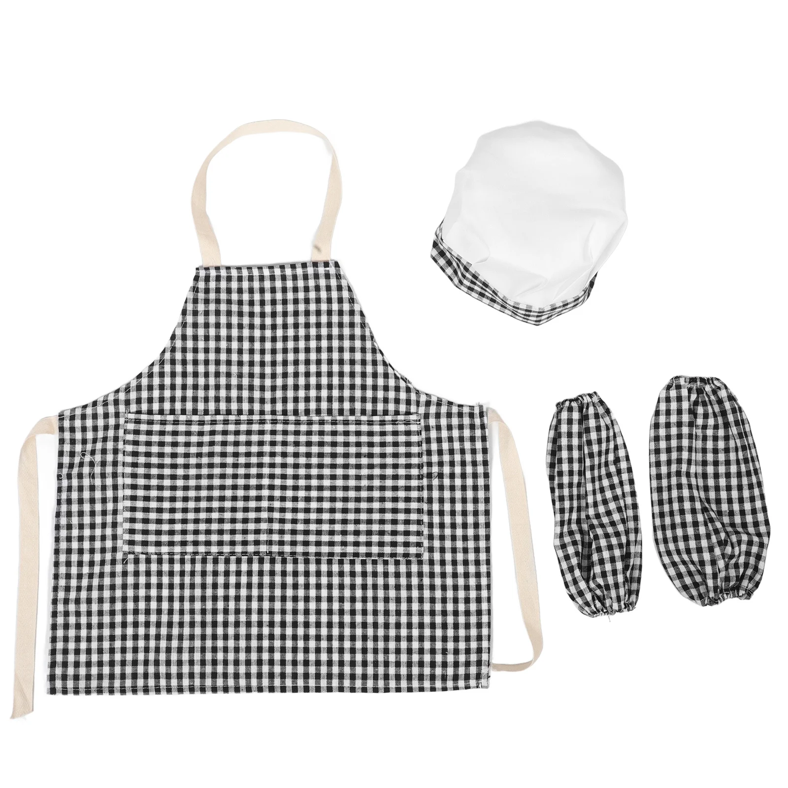 

1Set Kids Cooking Apron Chef Costume Adjustable Strap Practical Durable Breathable for Cooking Baking Painting