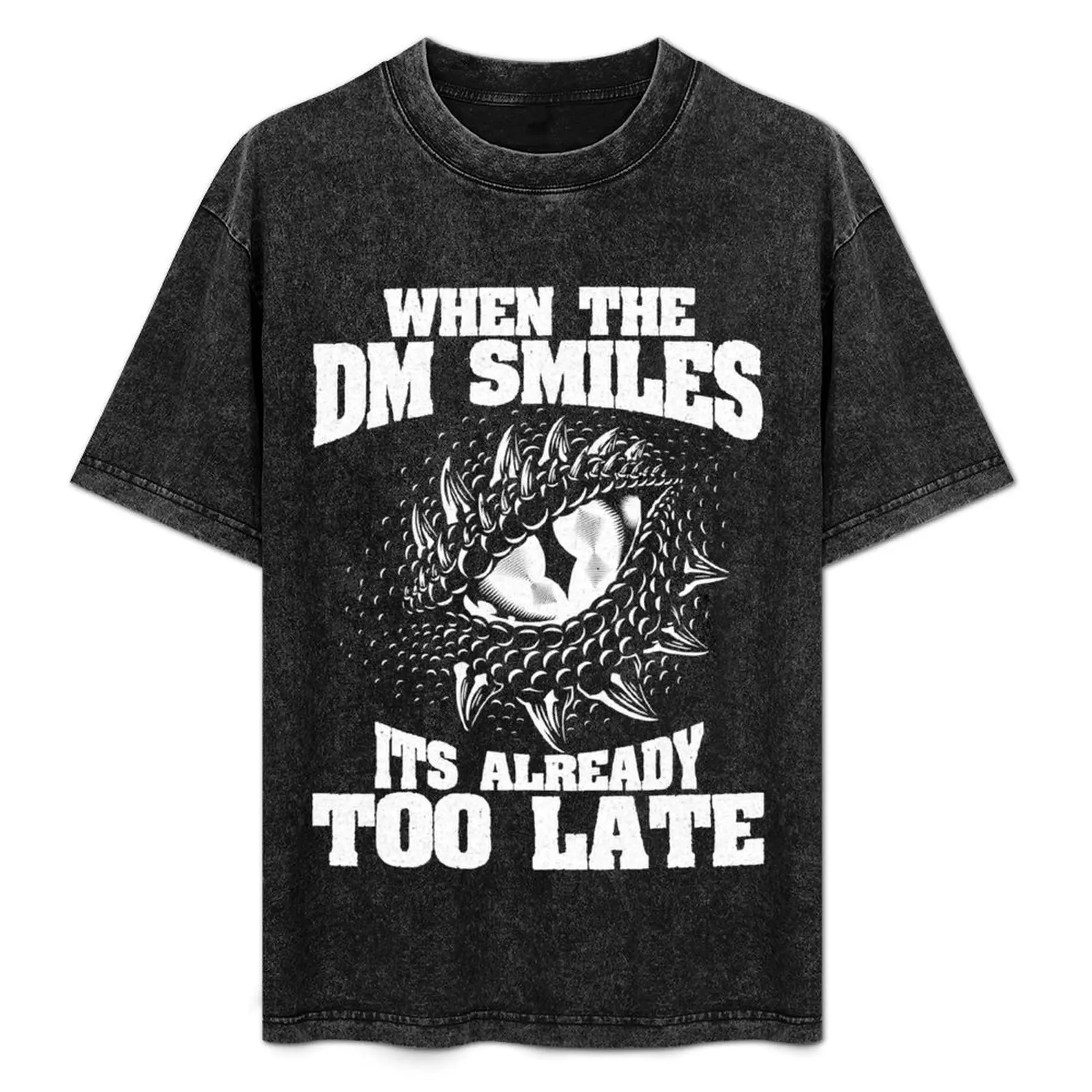 When The DM Smiles Funny Dungeon Eye RPG Dice Dragon Gift T-Shirt Basic Simple Casual Short Sleeve Tee