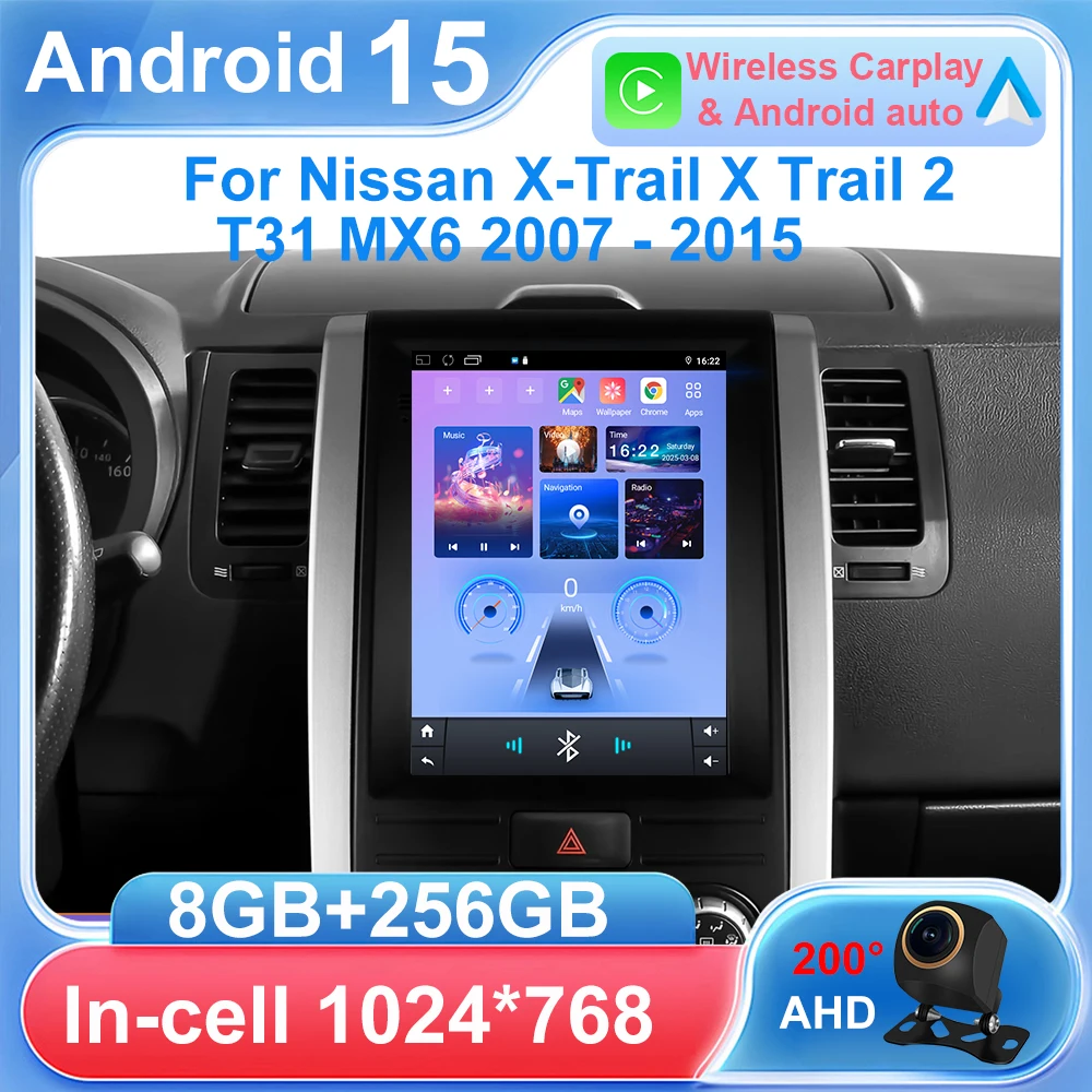 

Автомобильный Android 15, 9,7 дюйма для Nissan X-Trail X Trail 2 T31 MX6 2007-2015 Android Автомобильный радиоприемник Мультимедиа Авто Видео GPS Carplay