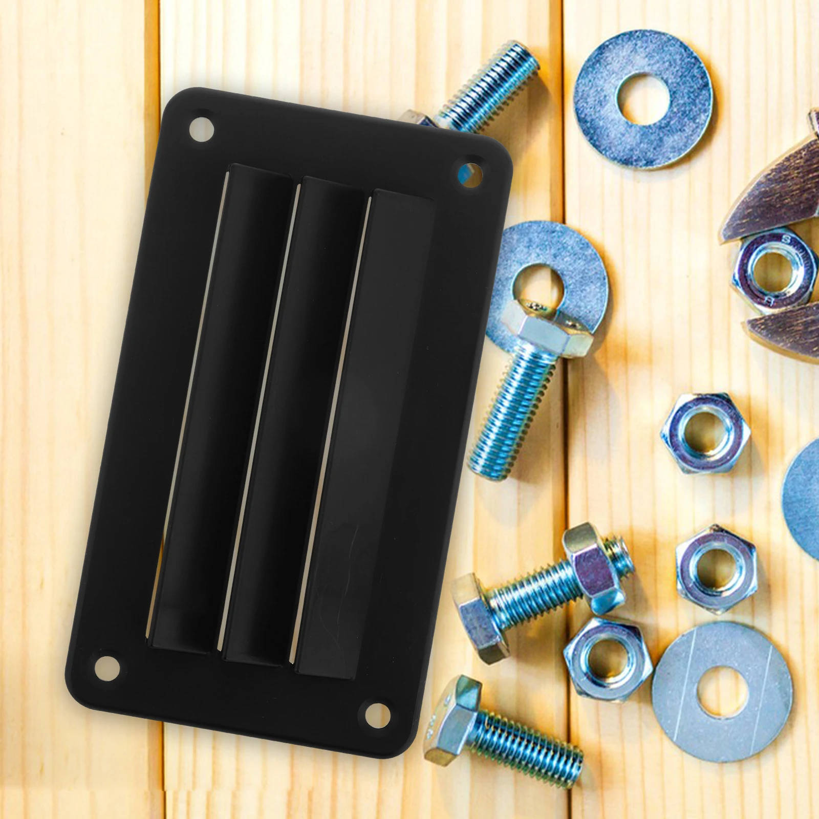 

1pc Marine Air Louver Rectangular Boat Exhaust Fan Nylon Louvered Grille With Screws For Yacht Black Boat Cabin Air