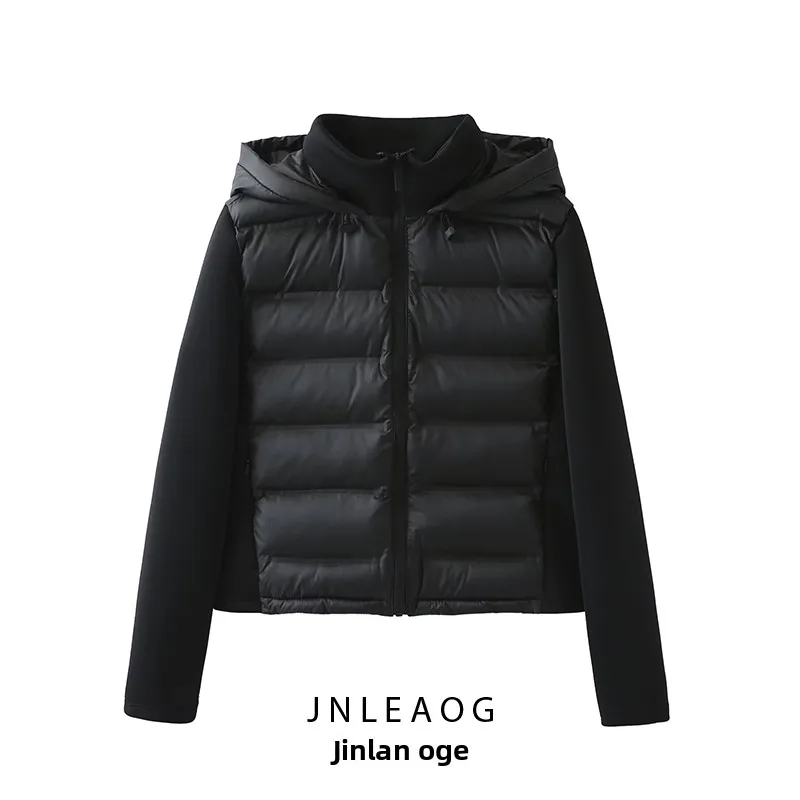 

Faionable Warm Cotton Jaet Long Sve Women's Outerwear Autumn New Sle JNLEAOG Polyester Fabric Hooded Coat