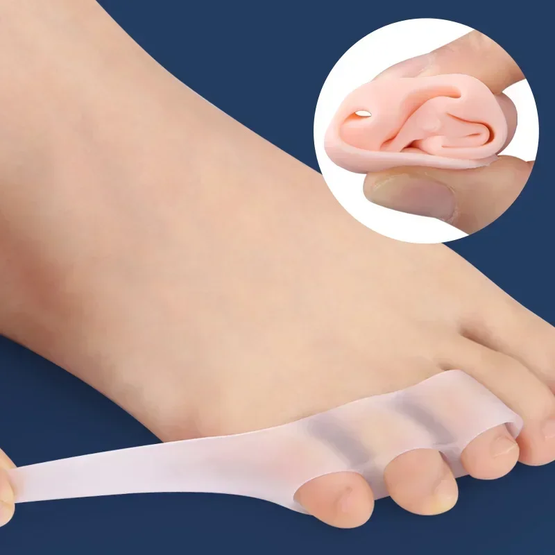 

New 1 Pair Three Hole Little Toe Separator Overlapping Toes Bunion Blister Pain Relief Toe Straightener Protector Foot Care Tool