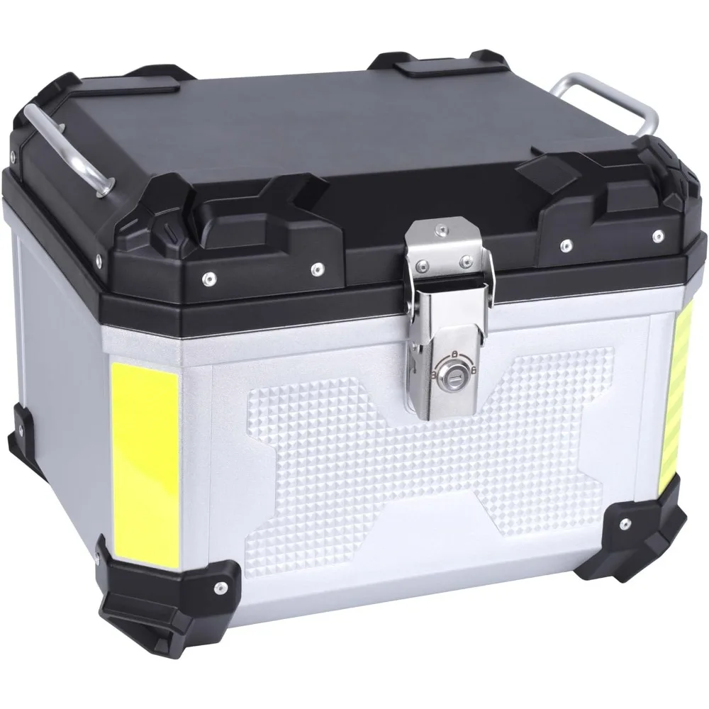 

Motorcycle Top Case 45L Trunk Tail Box Bag Aluminum alloy handle With Leather Lining Anti-Theft With Lock And Back Cushion Water