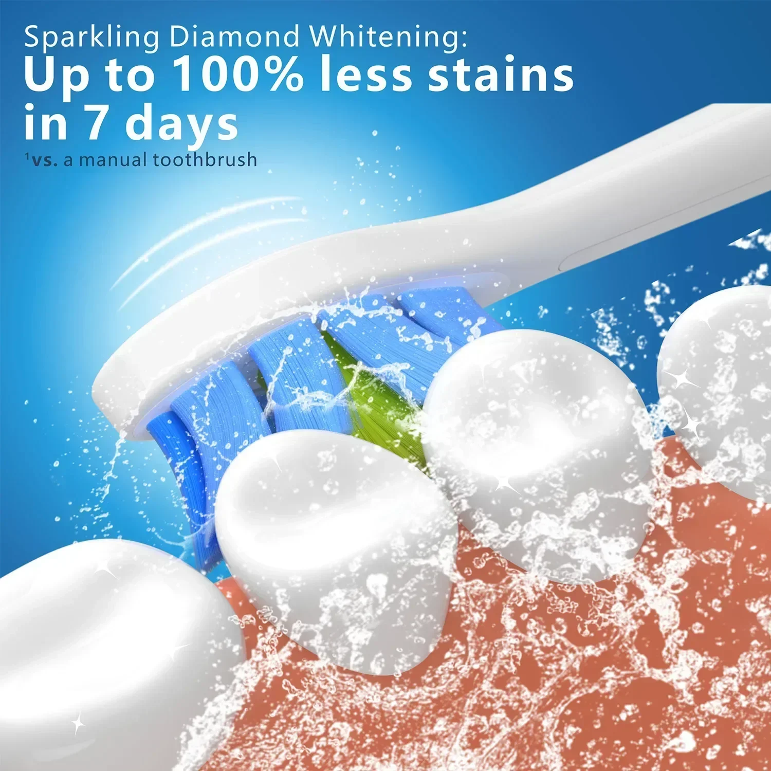 필립스 소니케어 다이아몬드 클린 칫솔 헤드 교체, C2 C1 G2 W 플라크 컨트롤, 전기 브러시 헤드, 8 팩