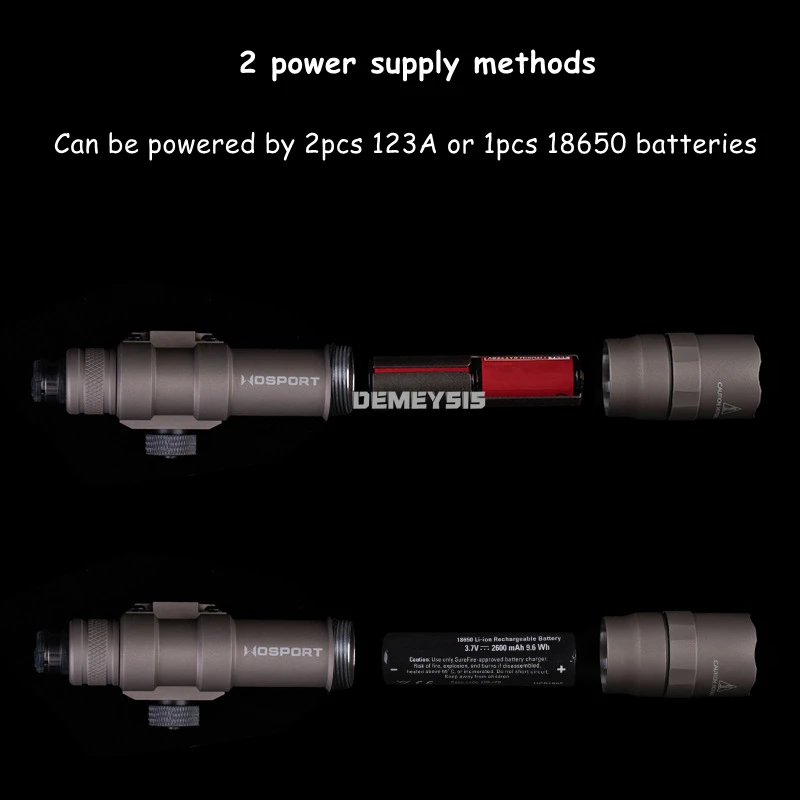 Linterna táctica aluminio 800 lúmenes para pistola airsoft y caza - imagen 4