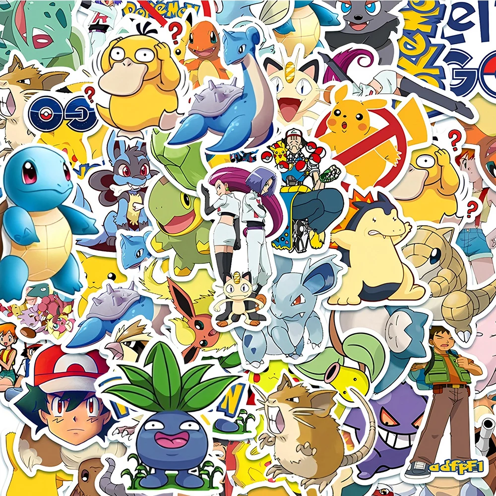 10/30/50pcs Cute Pokemon Cartoon Stickers Classic Pikachu Anime Decals Graffiti Phone Luggage Notebook Cute DIY Sticker Toy
