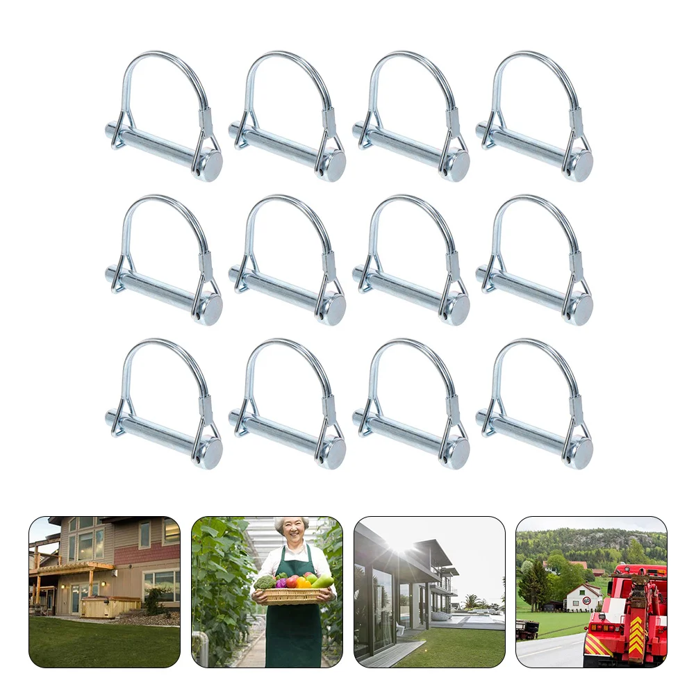 12Pcs D-Shaped Lock Pin Corrosion Resistant Coating for Truck Boat Trailer Coupling Systems Heavy Duty Shaft Locking Hitch