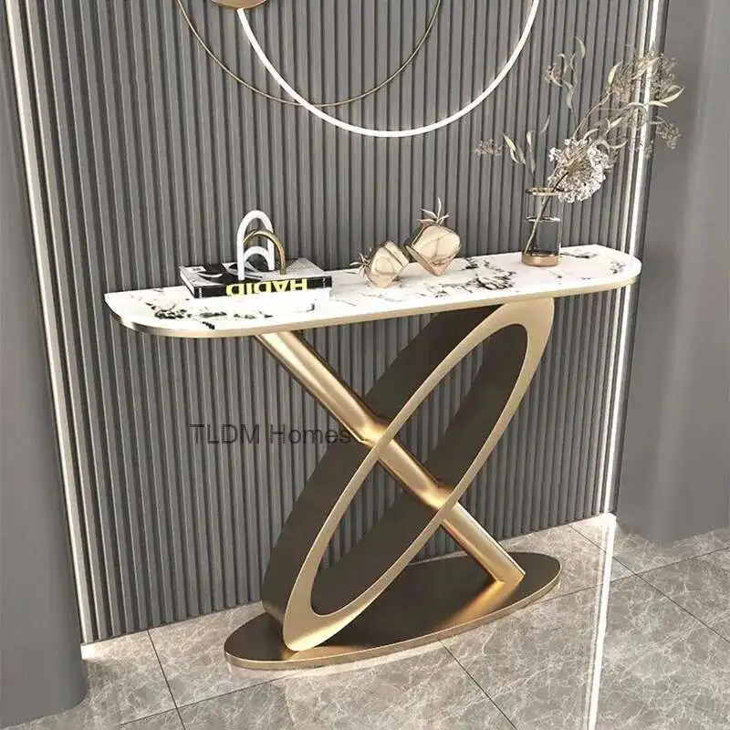 

Creative Rock Slab Console Tables Home Console Cabinet for Hallway Italian Living Room Furniture Wrought Iron Storage Side Table