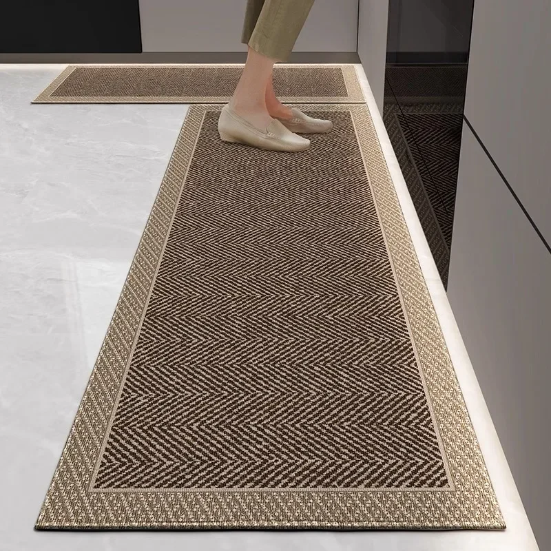 Kitchen Floor Mat Long Carpet Absorbent Foot Mats Imitation Linen Printed Carpets Home Decoration Rug Alfombra De Cocina
