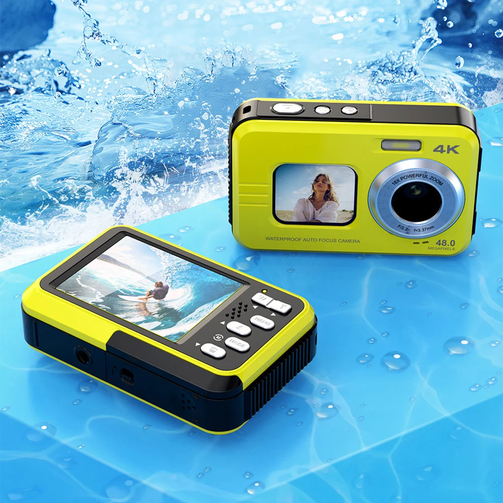 48 MP Waterproof High-Definition Camera 2.7K Video Camera Dual Screen 16X Zoom For Outdoor Sports Digital Camera