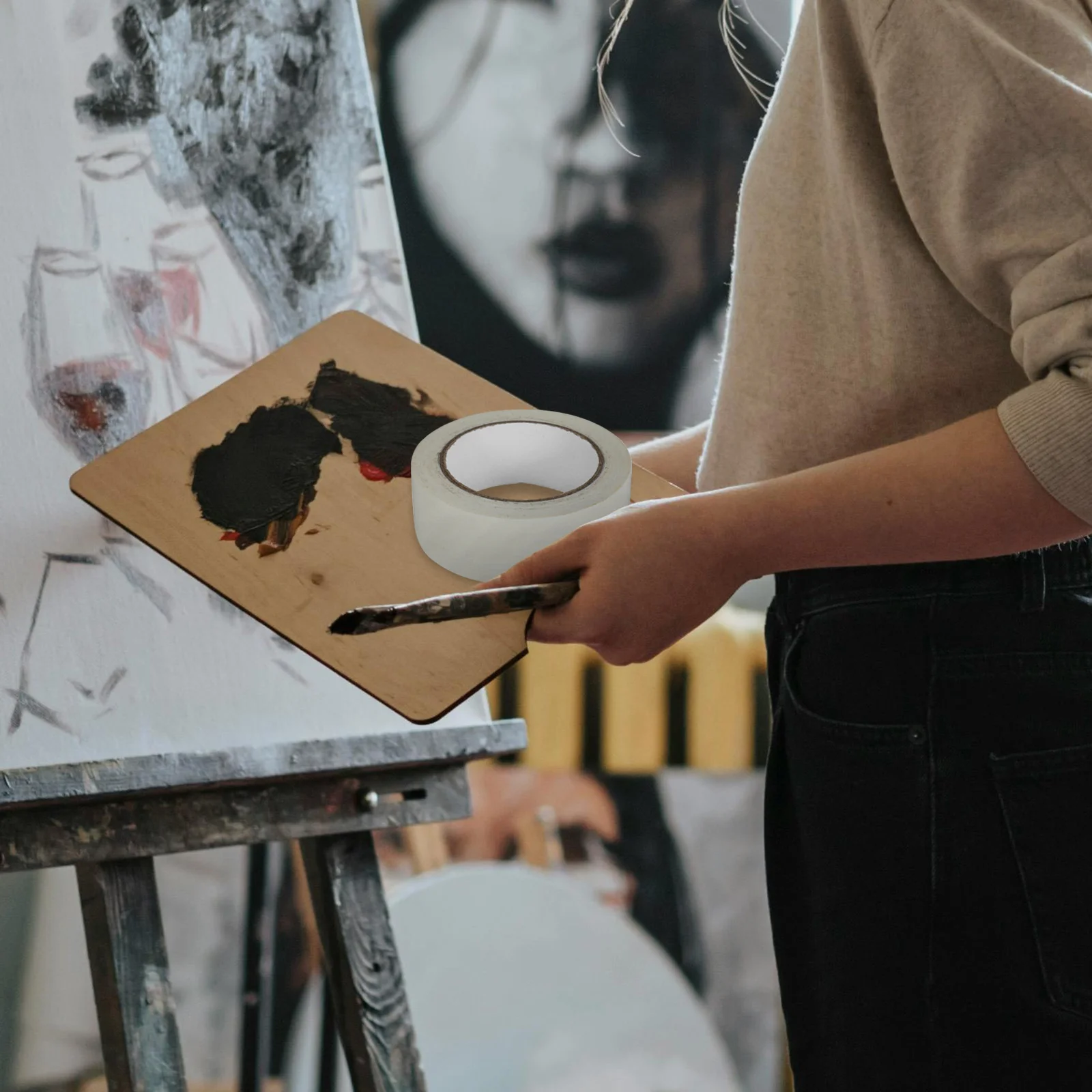 

63 Rolls Tear Removable Home Masking Masking Tape Tape For Automotive Paint Supplies Painting White