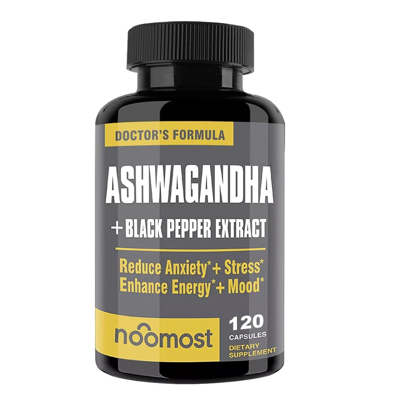 Ashwagandha Capsules, Pure Ashwagandha Root Powder & Black Pepper Extract Helps Natural Anxiety Relief for Adrenal Support