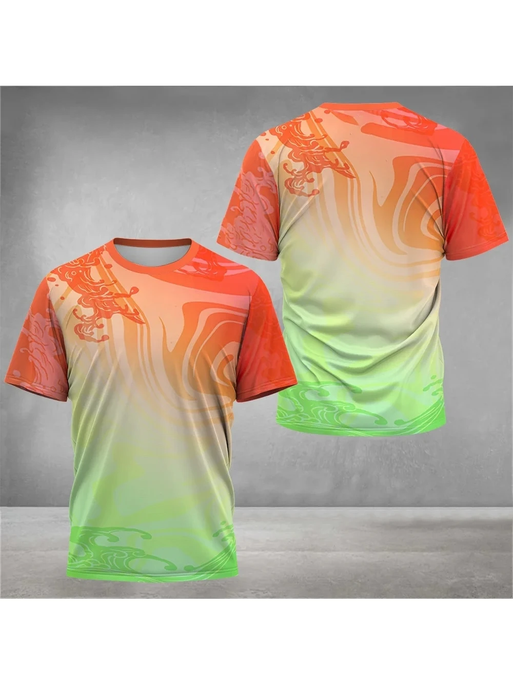 AliExpress NONE Summer Bright Color 3D Printing Tennis T-Shirt Men'st-Shirt Outdoor Sports Fitness Cycling Breathable Casual Street Short Sleeve