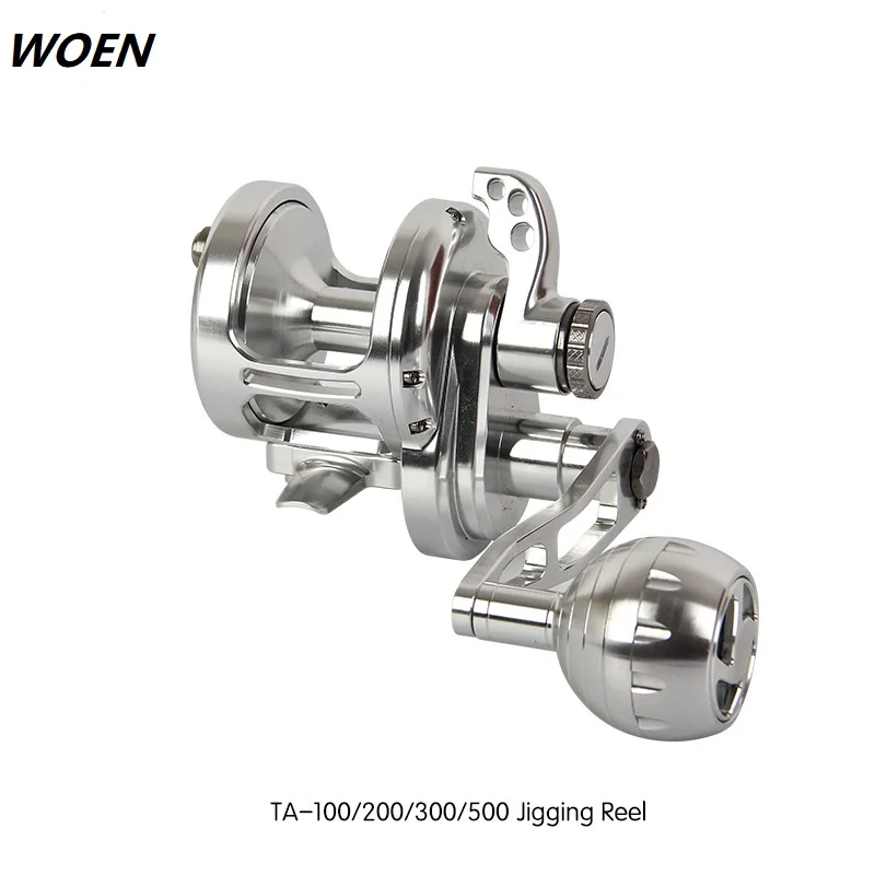 

WOEN All-metal Heavy Trolling drum wheel TA2000/5000 Slow shake iron plate sea fishing wheel 30kg braking force