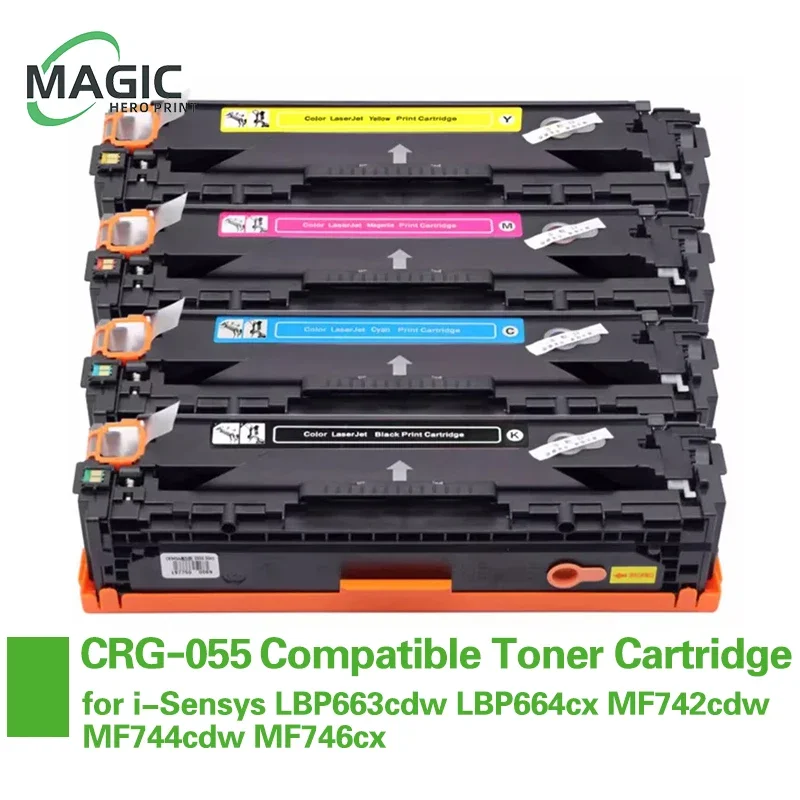 1Set 4Color Compatible For CANON CRG055 CRG-055 055 Toner Cartridge for i-Sensys LBP663cdw LBP664cx MF742cdw MF744cdw MF746cx