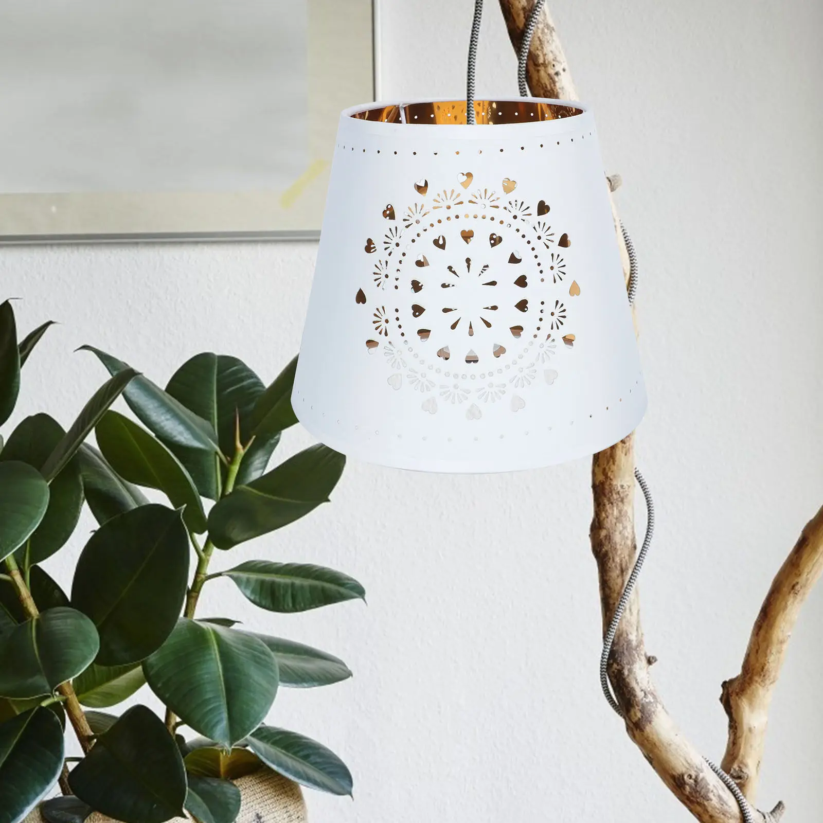 1Pcs Hollow Cloth Lampshade Durable Home Ceiling Light Cover Chic Hollowed-Out Lamp Shade Decorative Light Accessory