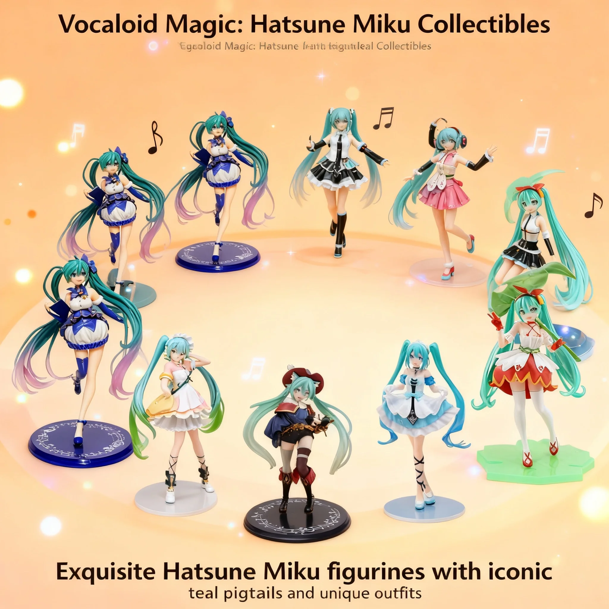 

Wholesale Drop Shipping Hatsune Miku Anime Figure Collectible Doll Model Desktop Decoration Gift for Girls Otaku Merchandise