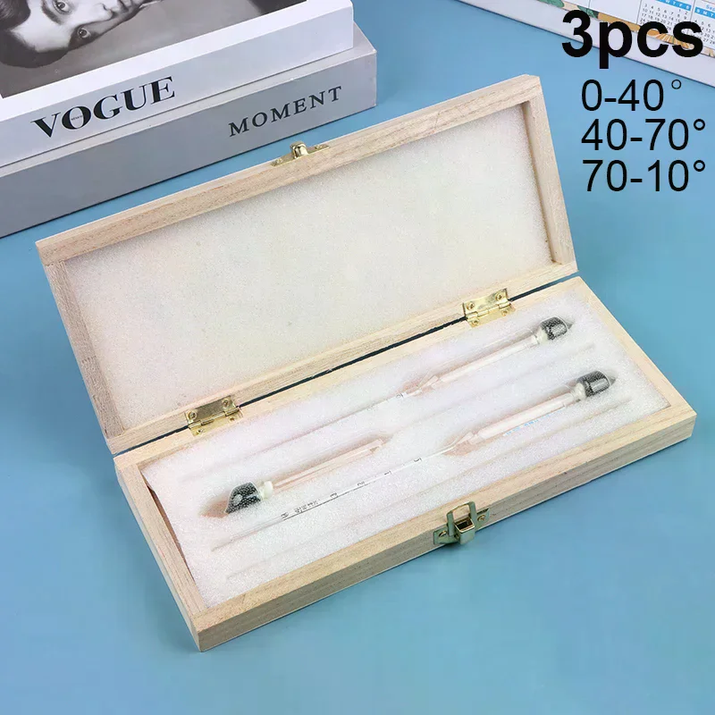 3Pcs Accurate Alcoholmeter Concentration Meter Wine Mearsuring Tool Set In Case 0-40% 40-70% 70-100% Household Alcohol Meters