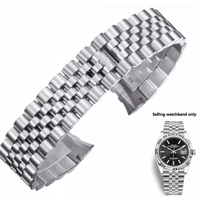 Watch bracelet 20mm 316L Solid Stainless Steel Curved End Jubilee Watch Strap Band Bracelet Fit for Rolex Watch Accessories