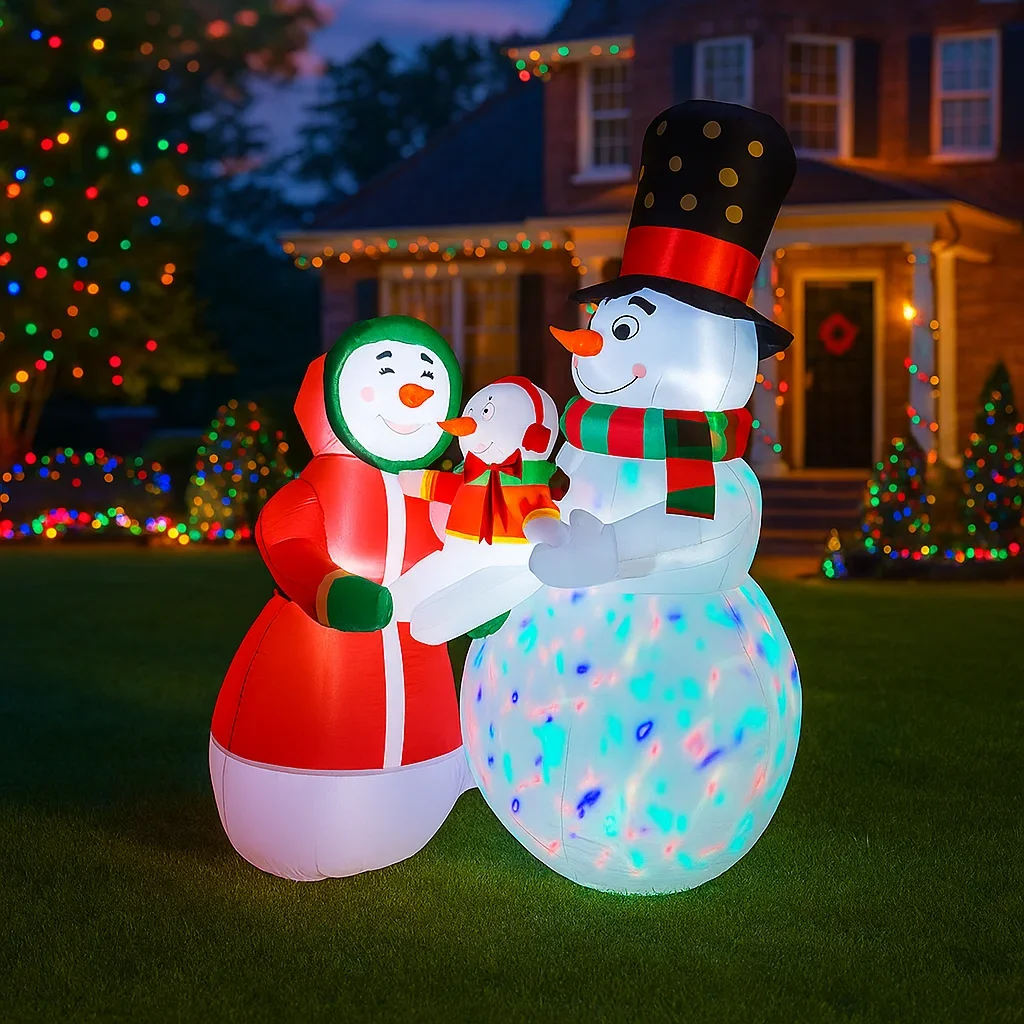 1.8 متر/5.9FT نفخ ثلج الأسرة مزلقة أضواء شجرة عيد الميلاد LED ديكورات المنزل اللعب ساحة عيد الميلاد عطلة الإضاءة الحلي